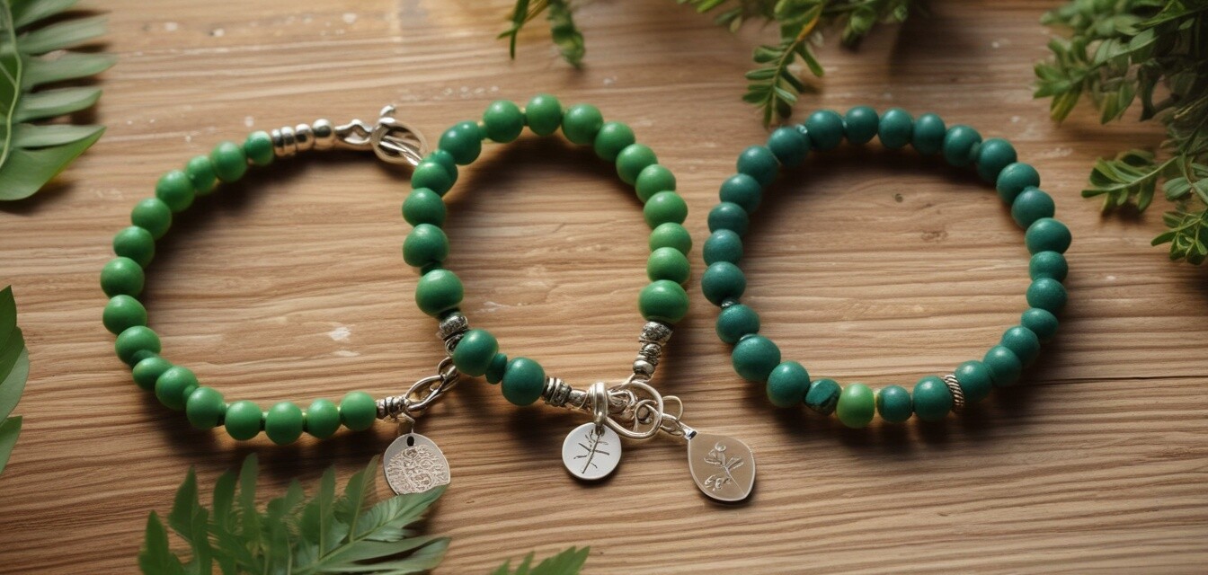 Bracelets verts et éthiques