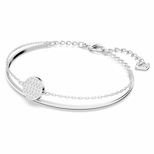 Bracelet en argent élégant avec pendentif rond.
