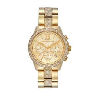 Montre en or avec diamants incrustés.