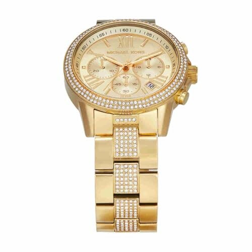 Montre-bracelet dorée de luxe avec diamants
