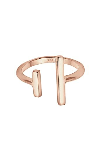 Bague en or rose minimaliste avec design barre.