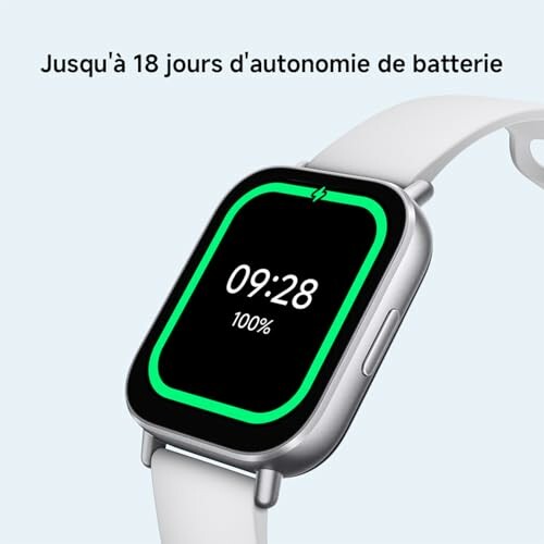 Montre intelligente avec longue autonomie de batterie.
