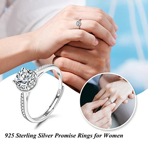 Bague de promesse en argent sterling pour femmes.