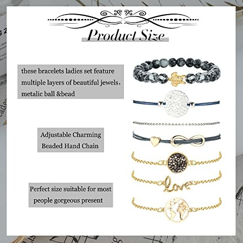 JeweBella 28 Pcs Bohemia Bracelet Set