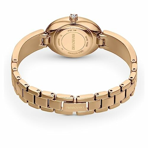 Montre Swarovski en or rose avec bracelet en acier inoxydable