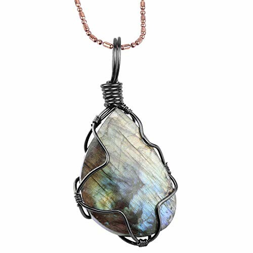 Collier Pendentif en Labradorite Mookaitedecor